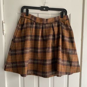 ModCloth Brisk-Taker Brown Plaid Skirt